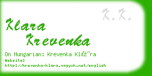 klara krevenka business card